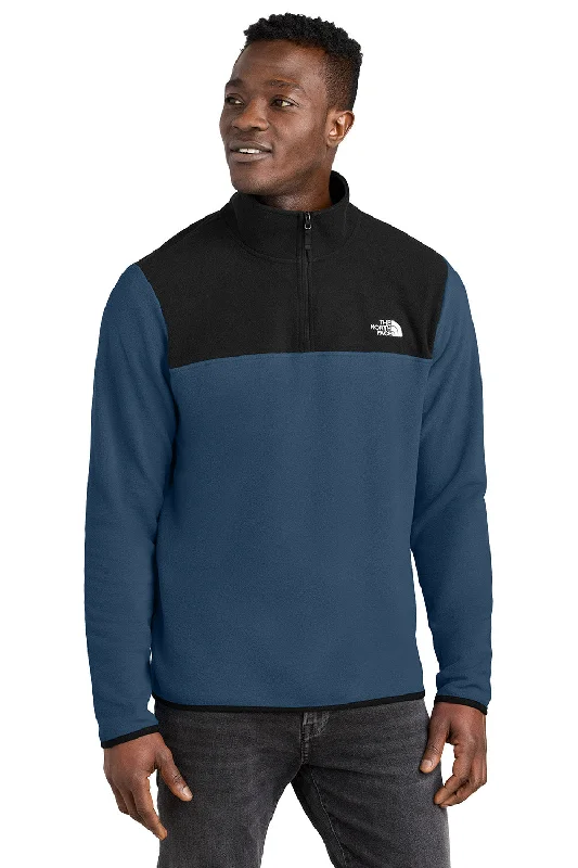 The North Face Mens Glacier Fleece 1/4 Zip Jacket - Shady Blue/Black - New Bohemian Men's Free