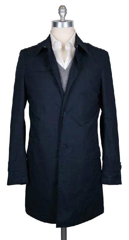 Luigi Borrelli Navy Blue Raincoat Bold Men's Statement