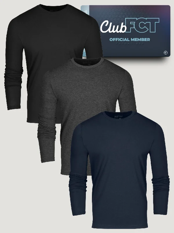 Best Sellers Performance Long Sleeve Crew Member 3-Pack Streetwear Style