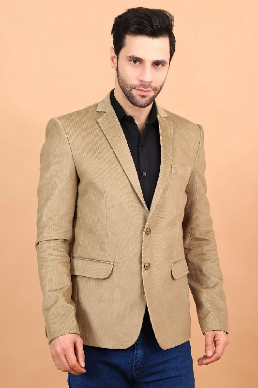 Corduroy Cotton Brown Blazer Artistic Men's Avant