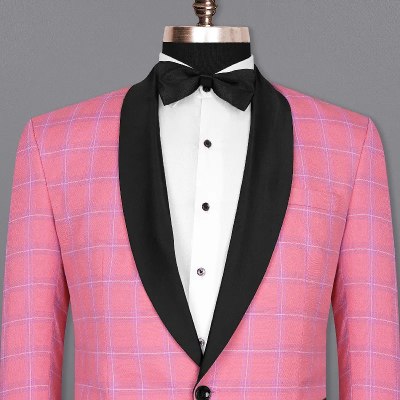 Wewak Pink Windowpane Woolrich Tuxedo Blazer Dynamic Men's Moto