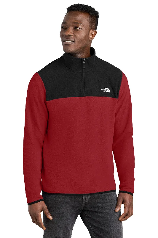 The North Face Mens Glacier Fleece 1/4 Zip Jacket - Rage Red/Black - New Laid