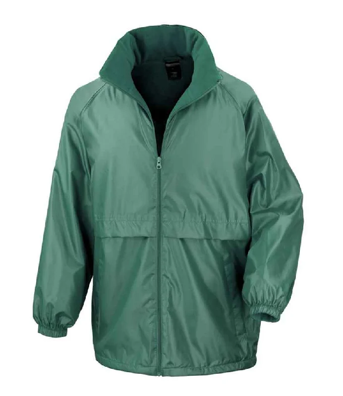 Result Core Micro Fleece Lined Jacket | Bottle Green Polished Men's Satin