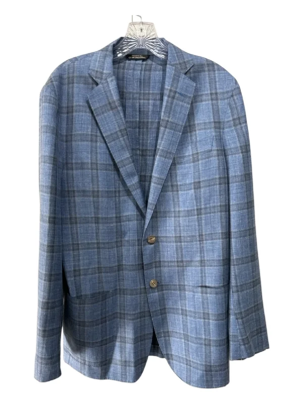 Southwick Blue Plaid 2 Button Men's Blazer Edgy Men's Punk