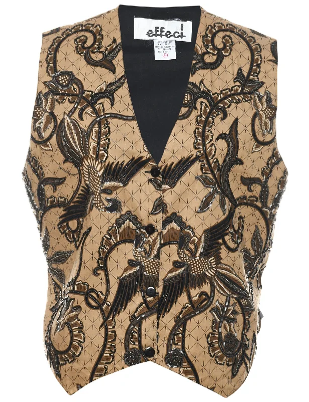 Beaded Waistcoat - M Beach