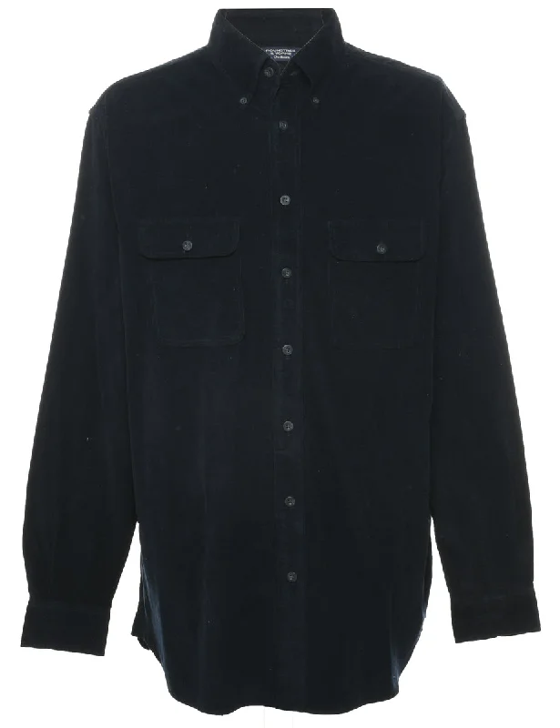 Corduroy Navy Shirt - L Relaxed Men's Beach