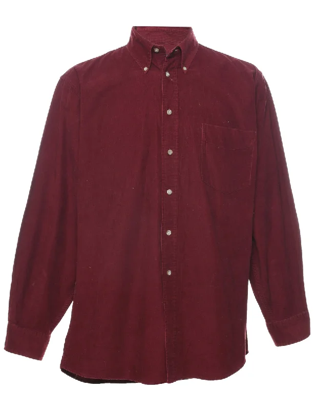 Corduroy Red Shirt - M Cozy Men's Sherpa