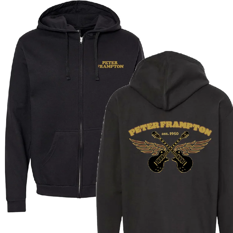 Peter Frampton Zip Hoodie - Gold Wings Hip Men's Retro