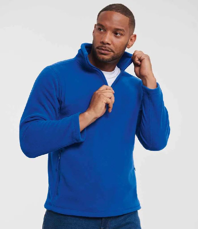 Russell Zip Neck Outdoor Fleece | Royal Blue Laid