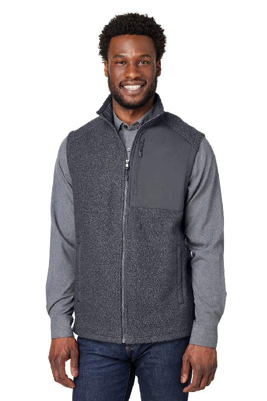 North End Mens Aura Sweater Fleece Full Zip Vest - Carbon Grey Elegant Men's Cashmere