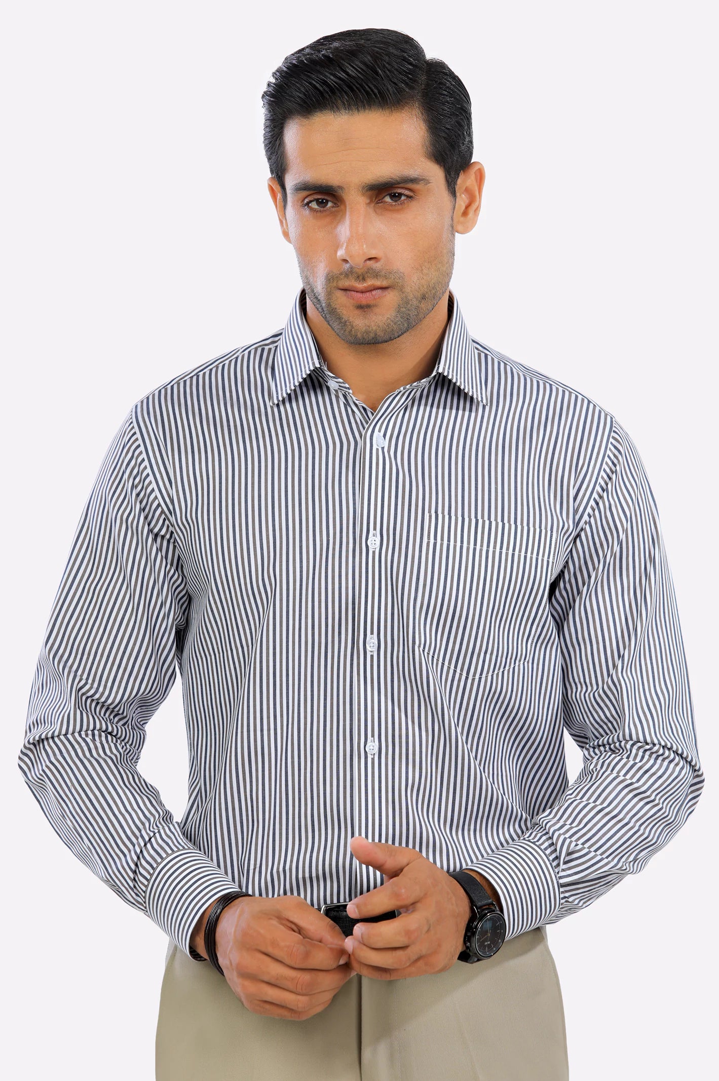 Multicolor Bengal Stripes Formal Shirt Trendy Men's Bucket