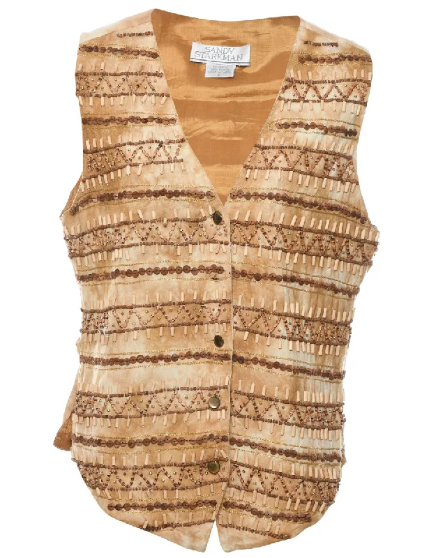 Beaded Waistcoat - S Stylish Men's Tropical 