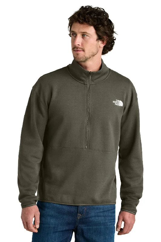 The North Face Mens Double Knit 1/4 Zip Fleece Jacket - New Taupe Green - New Practical Men's Quick