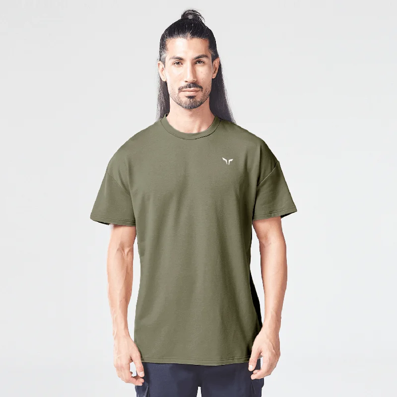 Essential Oversized Tee - Khaki Youthful Men's Anime