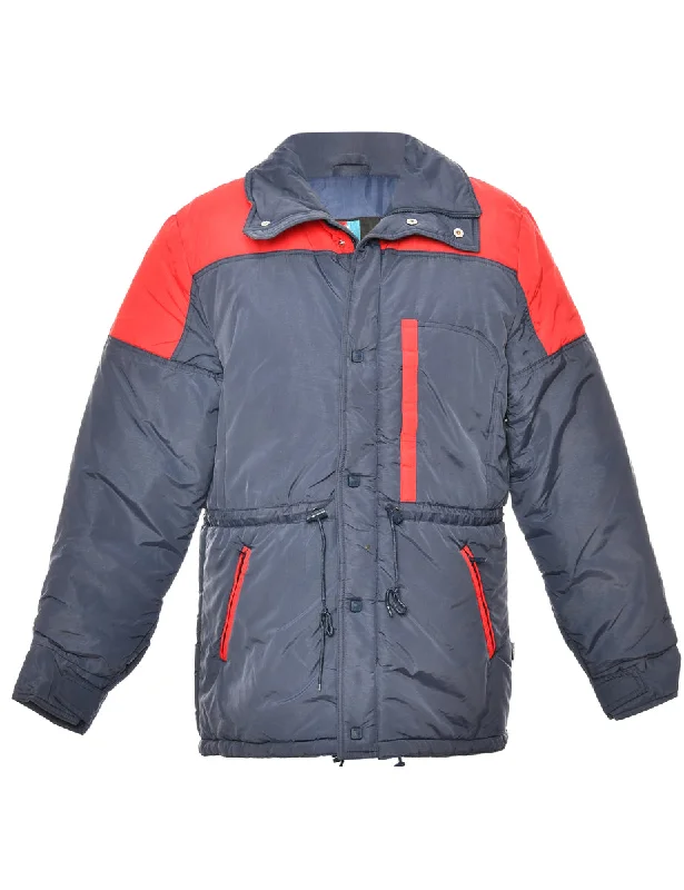 Blue & Red Zip-Front White Stag Ski Jacket - L Business