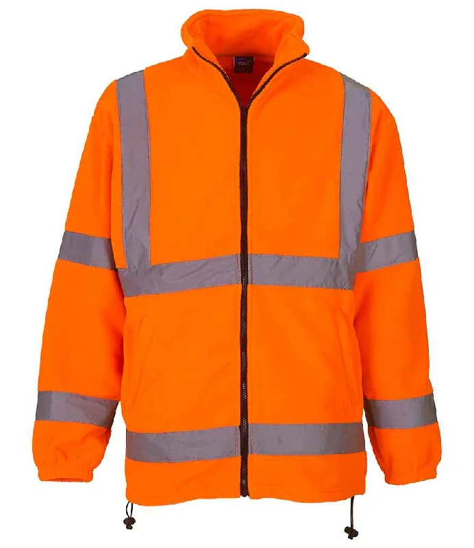 Yoko Hi-Vis Heavyweight Fleece Jacket | Orange Casual Men's Loose