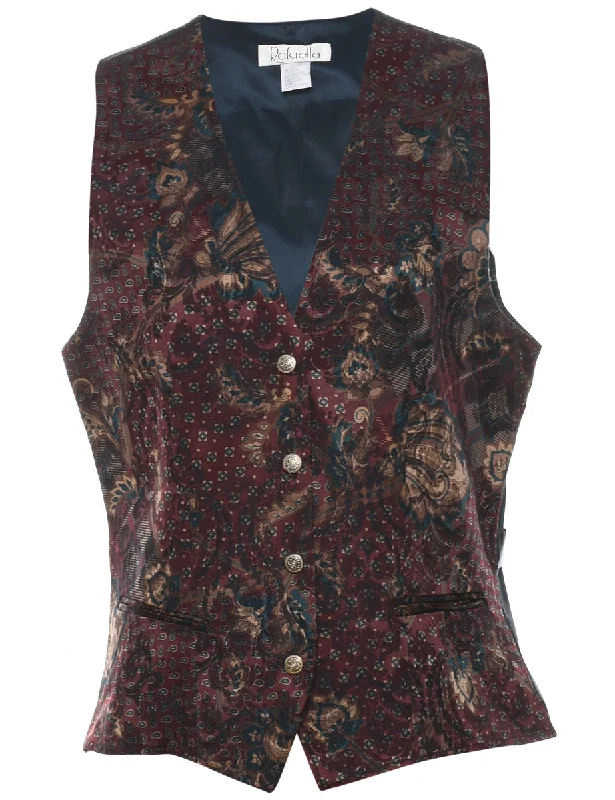 Paisley Pattern Waistcoat - M Elegant Men's Formal 