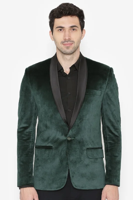 Cotton Velvet Green Blazers Organic