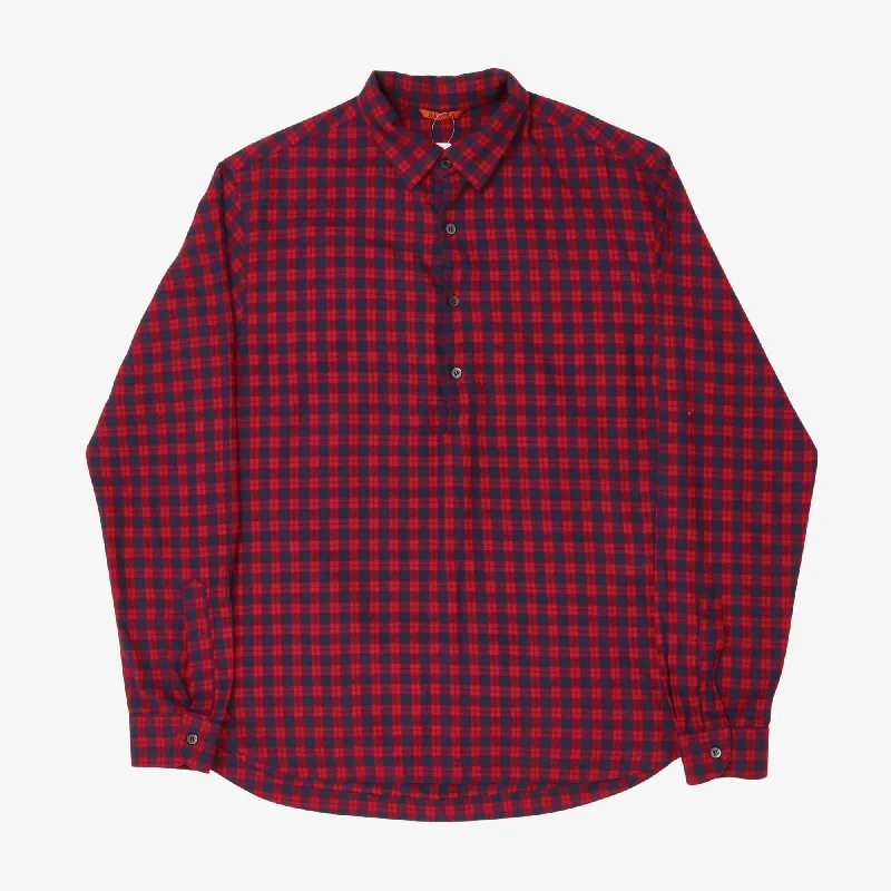 Cotton Check Shirt Elegant Men's Cashmere