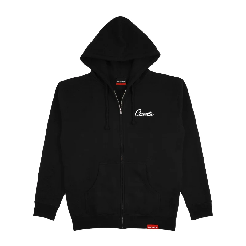 Connetic Zip Embroidered Hoodie Luxurious Men's High