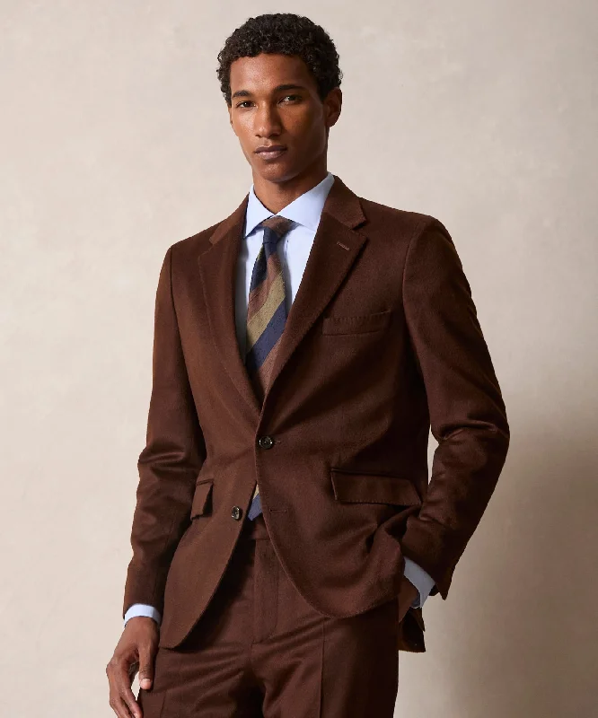 Italian Cashmere Sutton Jacket in Chocolate Polished Men's Satin