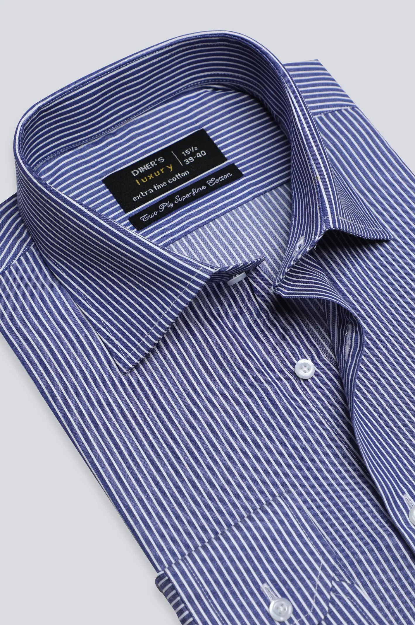 Blue Pinstripe Formal Shirt Organic