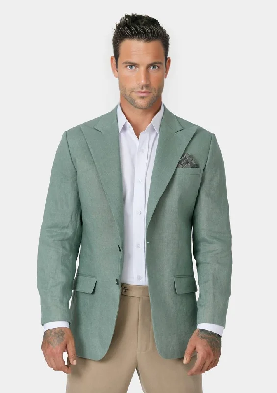 Hudson Jade Green Linen Jacket Tough Men's Military