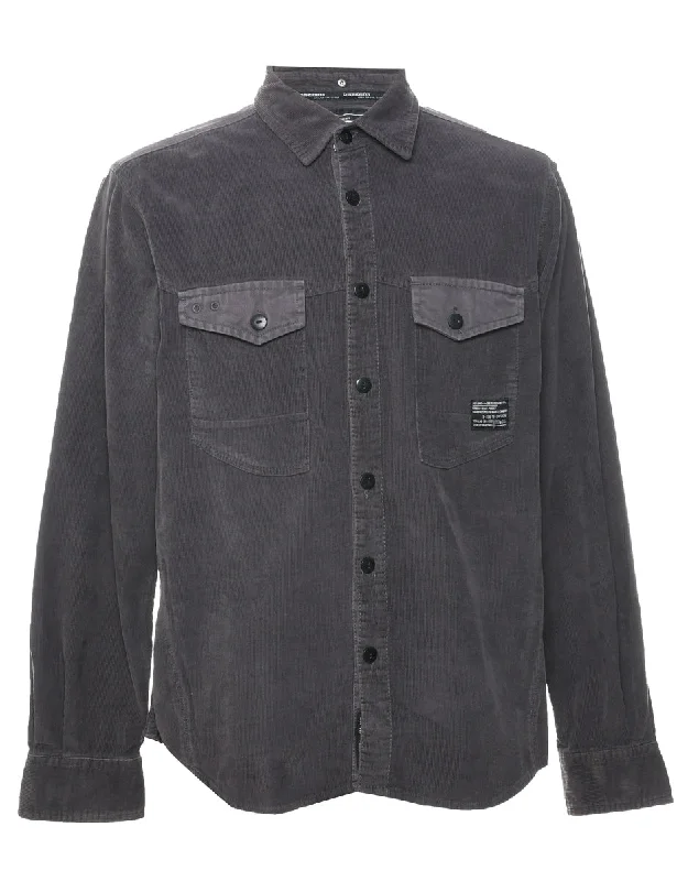 Corduroy Plum Shirt - L Cool Men's Distressed