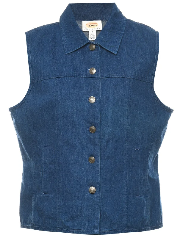 Talbots Denim Jacket Vest - M Bold Men's Animal