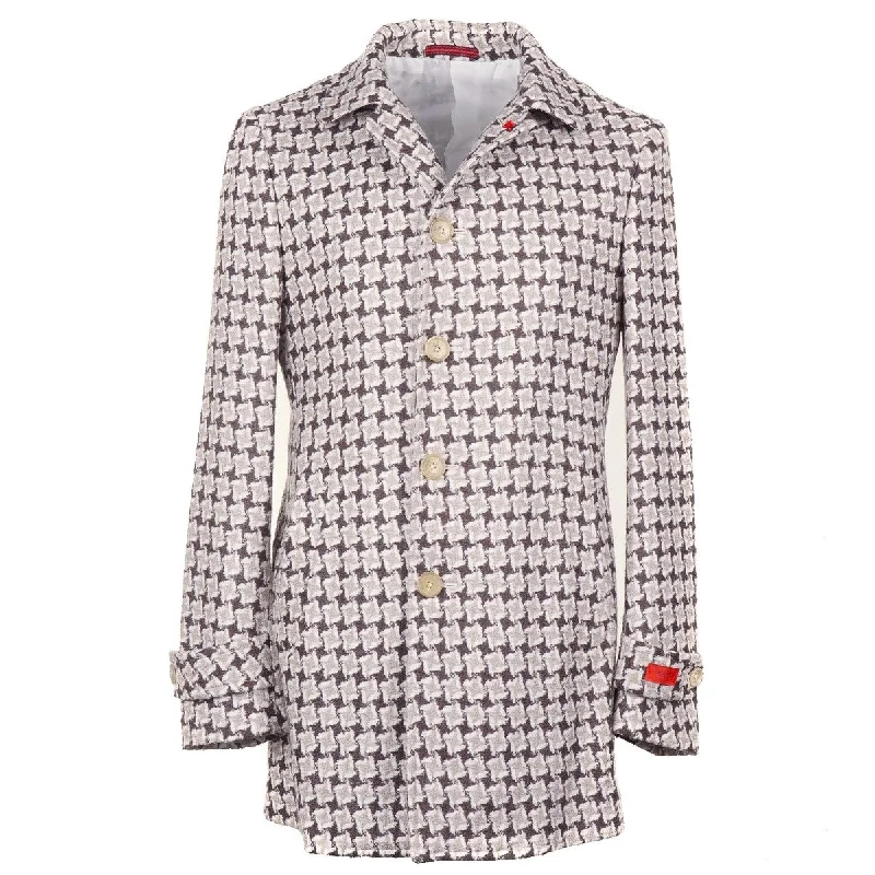 Isaia Slim-Fit Patterned Cashmere Coat Refined Men's European