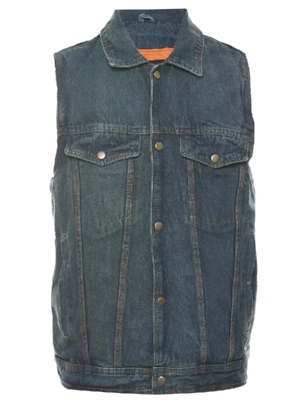 Denim Jacket Vest - L Casual Men's Short