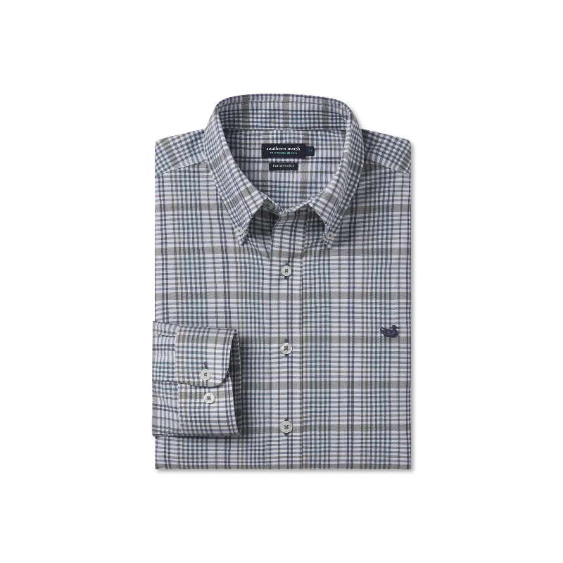 Shores Windowpane Performance Dress Shirt Refined Men's Velvet