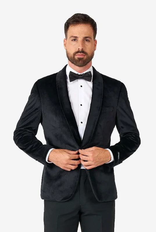 Dinner Jacket - Jet Set Black Sleek Men's Metallic