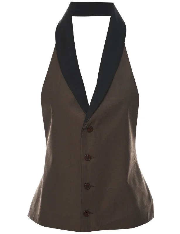 Halter Neck Waistcoat - M Refined Men's European