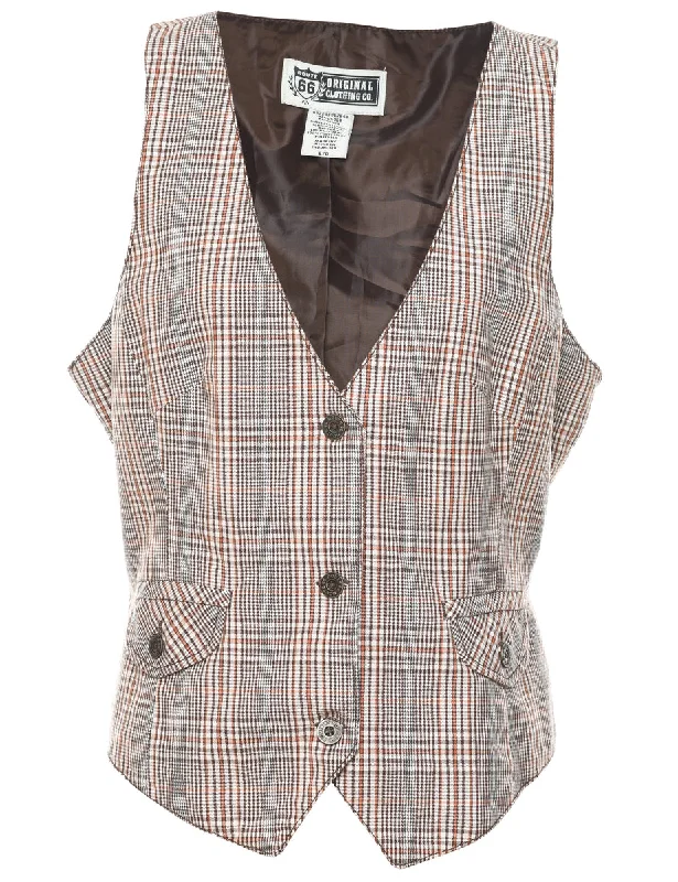 Checked Waistcoat - L Rugged Men's Outdoor 