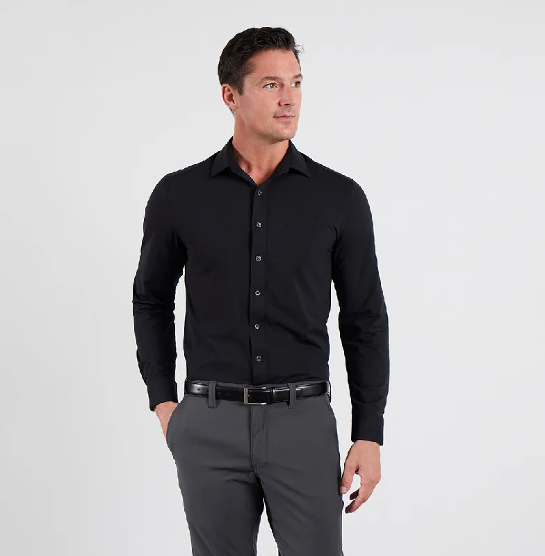 Lenox Dress Shirt Classic Fit - Onyx Black Athletic Men's High