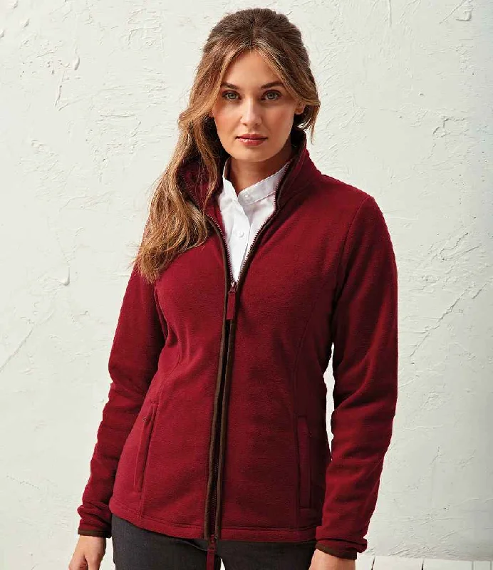 Premier Ladies Artisan Fleece Jacket | Burgundy/Brown Cool Men's Skate