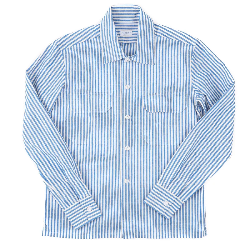 Sannino Slim-Fit Striped Denim Overshirt Cool Men's Skate