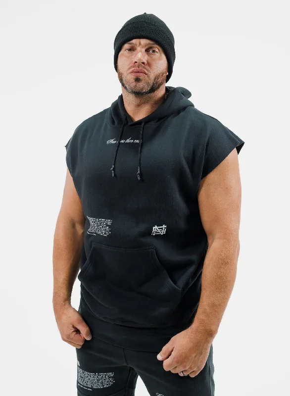 MORE THAN EVER SLEEVELESS HOODIE - BLACK Athletic Men's Compression