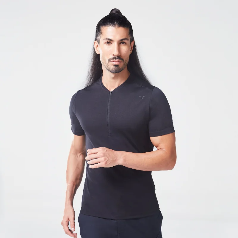 Code Zipped Urban Tee - Black Casual Men's Loose