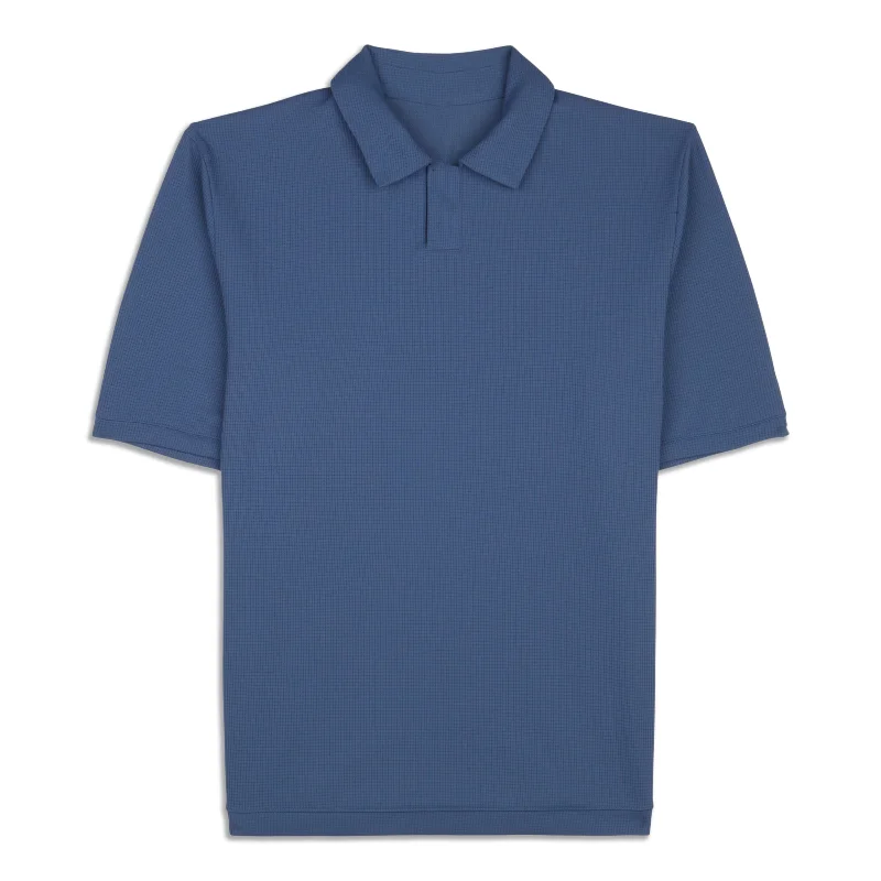 Textured Short-Sleeve Polo Shirt - Resale Elegant Men's Cashmere