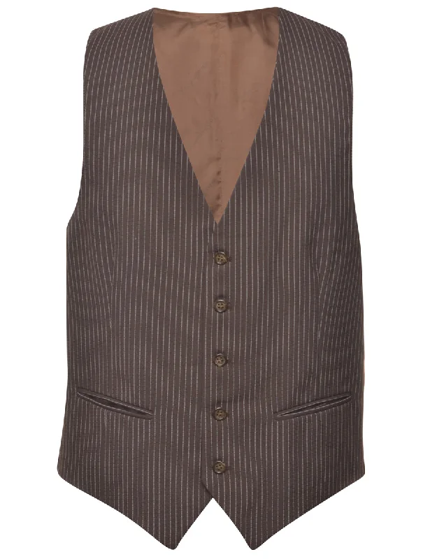 Pinstriped Waistcoat - M Cozy Men's Winter