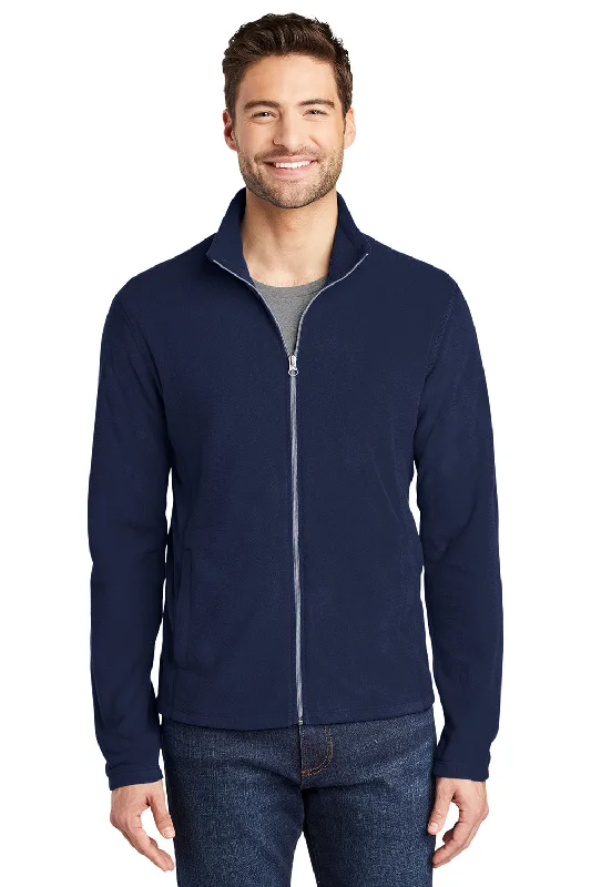 Port Authority Mens Microfleece Pill Resistant Full Zip Jacket - True Navy Blue Masculine Men's Thick