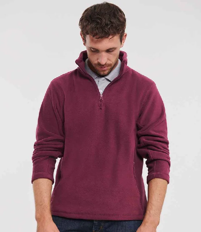 Russell Zip Neck Outdoor Fleece | Burgundy Confident Men's High