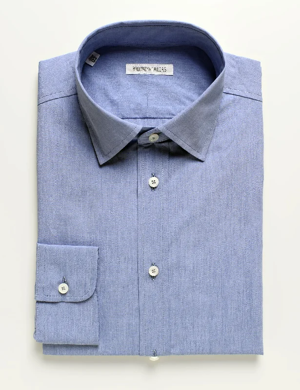 BKT20 Slim Dress Shirt in Cotton Plainweave - Azure Practical Men's Multi