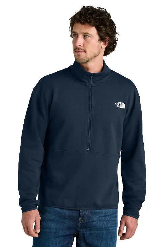 The North Face Mens Double Knit 1/4 Zip Fleece Jacket - Summit Navy Blue - New Masculine Men's Thick