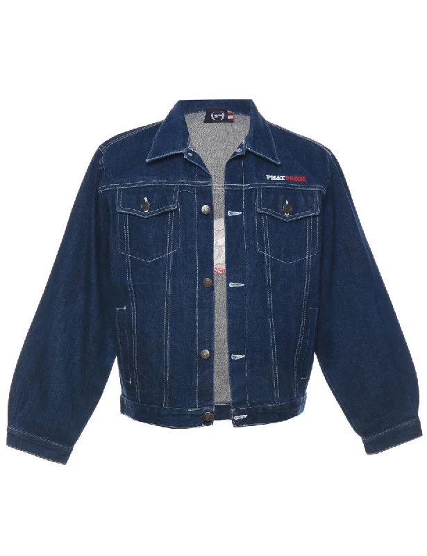 Button Front Indigo Denim Jacket - M Luxurious Men's High