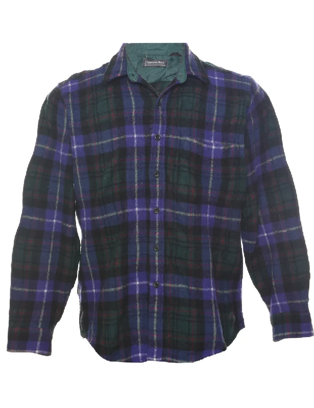 Long Sleeved Checked Shirt - M Casual Men's Japanese 