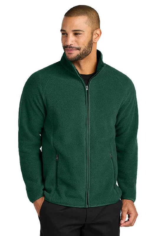 Port Authority Mens C-FREE Raglan Pill Resistant Fleece Full Zip Jacket - Dark Green - New Refined Men's Classic 