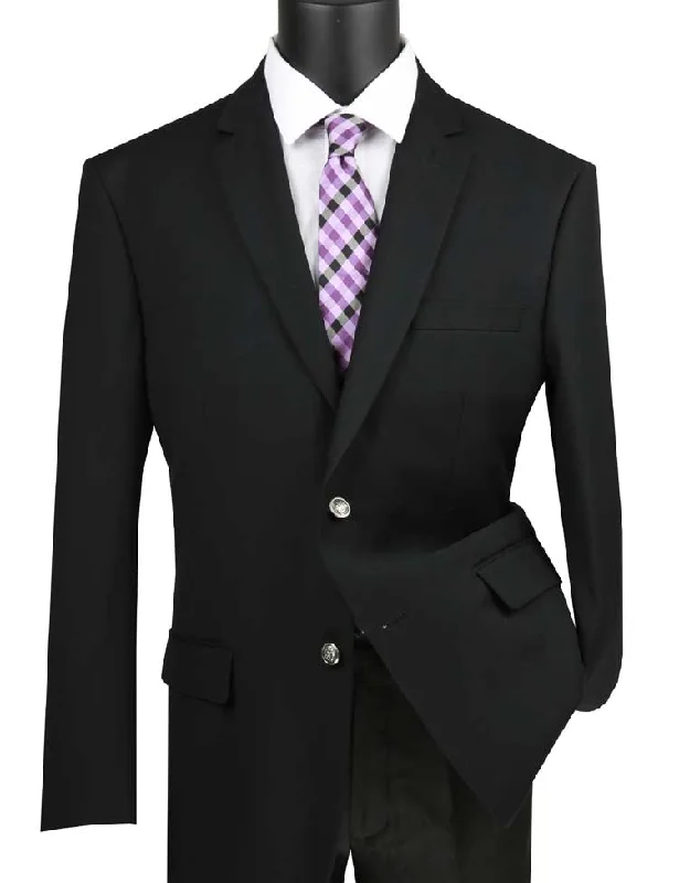 Regular Fit Blazer 2 Button in Black Masculine Men's 